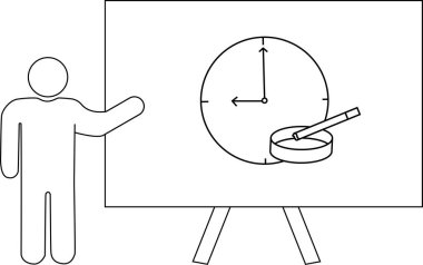 Kültablasının yanındaki saati gösteren bir sunum. Yanında da bir figür olan bir sigara.