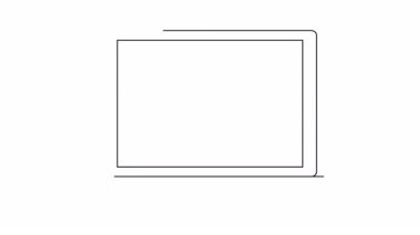 Dizüstü bilgisayar dairesel kafa yuvarlak gövde ile sadeleştirilmiş bir kişinin avatarını gösterir Siyah dış plan beyaz