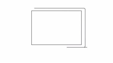 Basit bir sol ok çizimi gösteren dizüstü bilgisayar