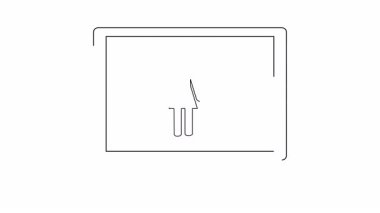 Dizüstü bilgisayar ekranı, beyaz arkaplana karşı basit bir hatla bir kadın simgesi gösterir