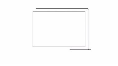 Ekranda sağ tarafı ok olan bir dizüstü bilgisayarın çizgi çizimi