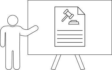 Üzerinde tokmak olan bir tahtaya doğru hareket eden bir figür.