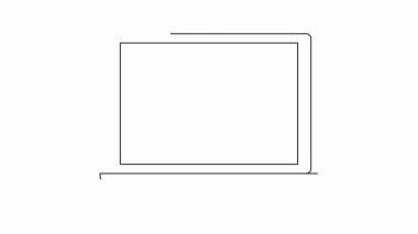 Ekranda uçak simgesi olan dizüstü bilgisayar minimal biçim siyah hatlı