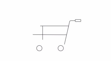 Üstünde kalp şeklinde bir anahtar olan bir alışveriş arabasının taslağı.