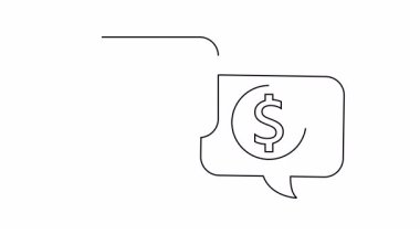 İki konuşma balonu bir dizin simgesi ve bir dolar işareti çizimi gösterir