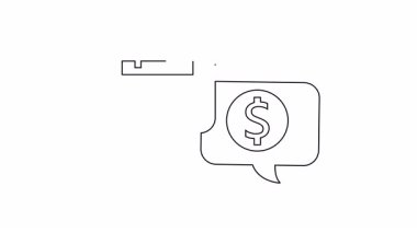 İki konuşma balonu üst üste biniyor. Biri takvim simgesi, diğeri bir dolar işaretli.