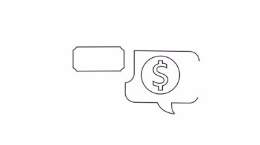 İki konuşma balonu biri bir dolar gösteriyor diğeri de bir dolar işareti.