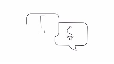 İki konuşma balonu. Biri ünlem işareti, diğeri dolar işareti içeriyor.