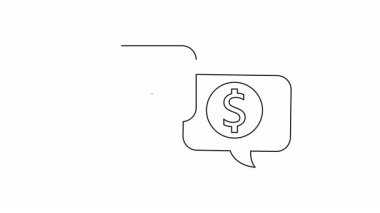 Her birinin içinde bir dolar işareti olan iki konuşma kabarcığı beyaz bir arkaplan üzerinde çakışıyor