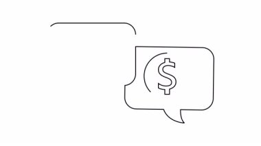 Birinde hilal ve diğerinde dolar işareti olan üst üste binen iki konuşma balonu.