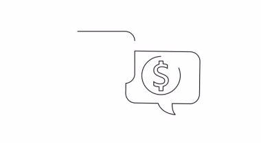 İki üst üste binen konuşma balonu, biri el simgesi, diğeri dolar simgesi içeriyor.