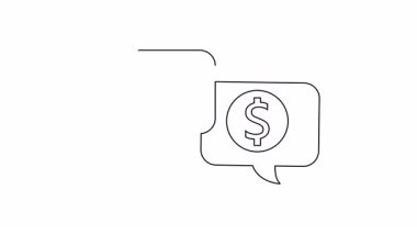 Birinde dişli, diğerinde dolar işareti olan iki üst üste binen sohbet balonu.