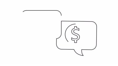 İki bağlantılı konuşma balonu. Biri yıldız, diğeri dolar işareti.