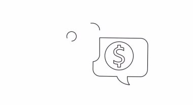 Biri bir insan simgesiyle diğeri dolar işareti simgesi ile iki sohbet balonu.