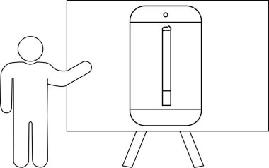 Çizgi çizen kişi yanan sigarayı ekranda göstermek için jestler yapar