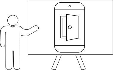 Standta sunulan kapı şekilli nesne