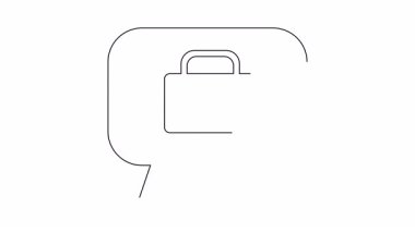 Üzerinde beyaz haç bulunan siyah çizgili konuşma balonu.