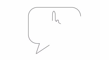 Basit bir monokromatik doğrusal tasarımı olan bir konuşma balonunda uçak simgesi