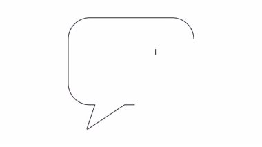 Beyaz bir çizgi içinde beyaz bir haç olan bir konuşma baloncuğu çiziyor.