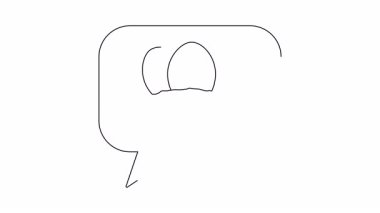 Konuşma baloncuğu şeklindeki bir yuvadaki üç yumurtayı gösteren bir çizgi.