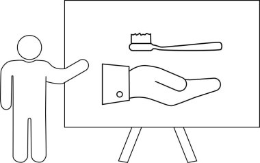 Yanında duran diş fırçasını tutan kişinin el sallaması.