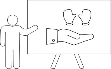 İllülasyon, el ve eldiven gösteren kişiyi gösteriyor.