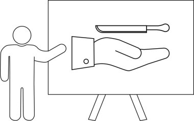 Tabloda neşter tutan sanat eseri sunar.