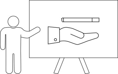 Bir sunucu beyaz tahta sehpada sigara tutan bir ele doğru hareket eder.