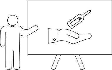 İçinde mesaj olan bir şişeyi sunan bir el sunumu.