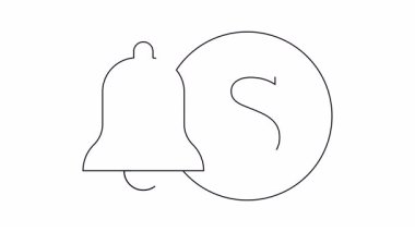 Dolar madeni parasının yanında özetlenmiş çan simgesi Minimalist tasarım