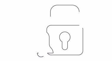 Beyaz üzerine bir çanın sağına asma kilit çizimi