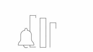 Bir çan ve aşağı doğru ok ile aşağı doğru bir grafik tasvir edilir