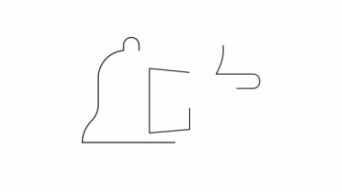 Bir çan ve bir baş parmağın siyah çizgili tasviri.