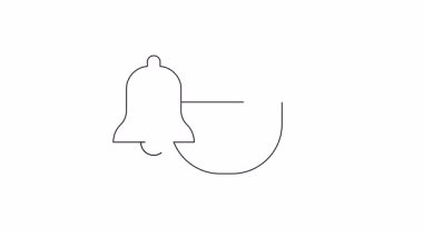 Beyaz arka planda siyahla işaretlenmiş dumanı tüten bir bardağın yanında bir çan simgesi