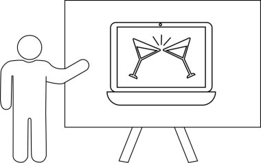 Biçimlendirilmiş kişi tarafından ekranda tıkırdayan gözlüklerin bilgisayar görüntüsünün sunumu