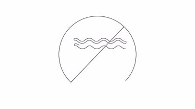 Çemberdeki plastik şişe balığının basit bir sembolü ve su ortamlarında plastik kirliliği yasaklayan bir işaret.