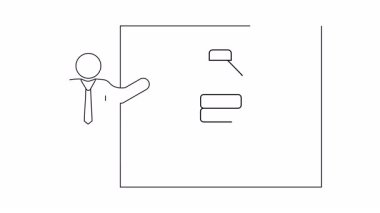 Çizgi sanatı çerçevelenmiş bir tahtada su şişesi illüstrasyonunu sunan birini tasvir eder.