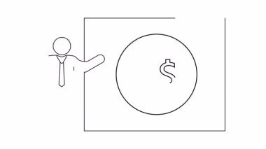 Bir adam halka S para sembolü ile işareti sunar