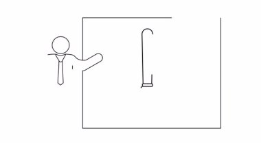 Çerçeveli fırça minimalistinin yanında kravatlı çizim figürü