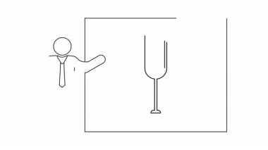 Tahtaya bir kadeh çizen çöp adam