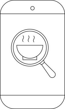 Akıllı bir telefon, buharda pişen bir yemek kasesinin üzerinde büyüteç taşır.