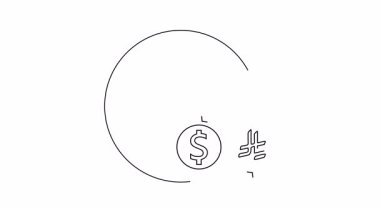 1200 ve 900 'de elleri olan bir saat. Bir dolar ve döviz simgesi takası.