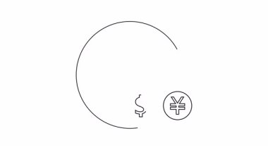 12 'yi ve 9' u işaret eden, Amerikan doları ve Yen takası olan bir saat.