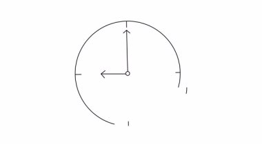 Kare tabanlı küçük bir kasenin yanında elleri 900 'ü gösteren bir saat.