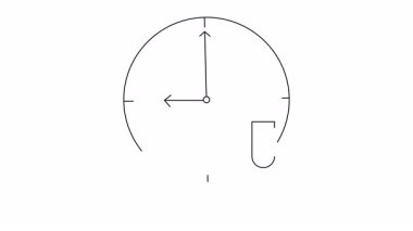 Şampanya bardağının yanında 900 'e ayarlanmış bir saat çizgisi.