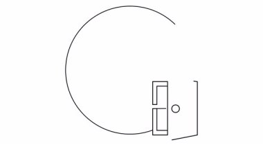 Saat 9 'da ve 12' de, sol tarafı ok olan açık bir kapının yanında.