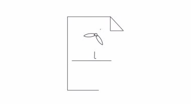 Bir belge yazmak için çizilmiş boşlukların üzerinde bir rüzgar türbininin ana hatlarını gösterir