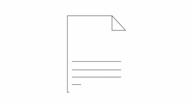 Çizgileri ve katlanmış köşesi olan bir belgenin minimalist simgesi