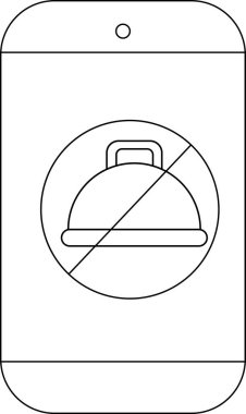 Üzerinde çizgi olan bir yemek ikonu olan bir telefon ekranı.