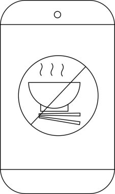 Akıllı telefonlarda bir kase haşlanmış yemek ve yemek çubukları ile daire çizilir.